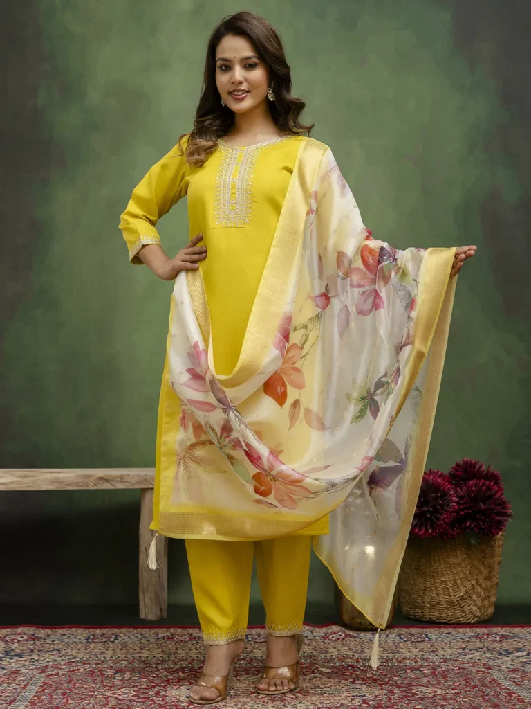 Joshika Women Kurta and Trousers Pant Sets Cotton Blend | VICORA
