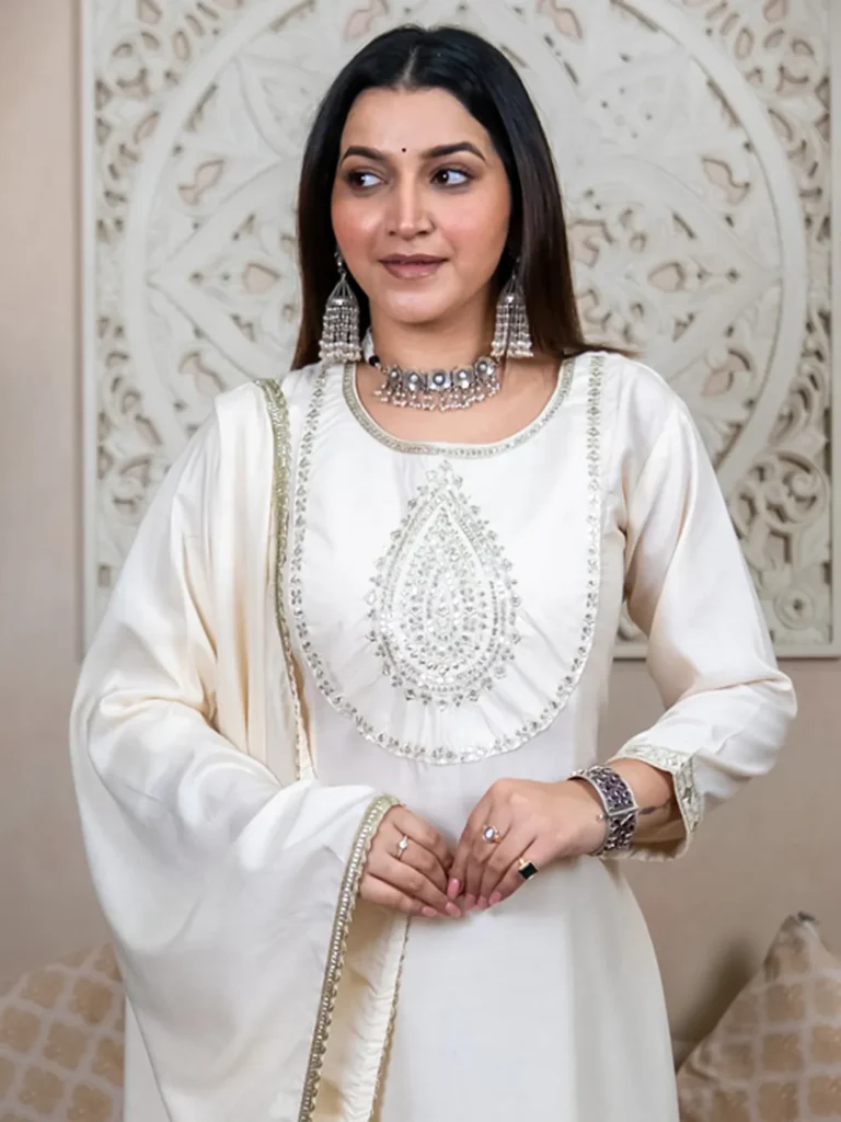 Sharvani Anarkali Kurta and Pant Dupatta Set | VICORA