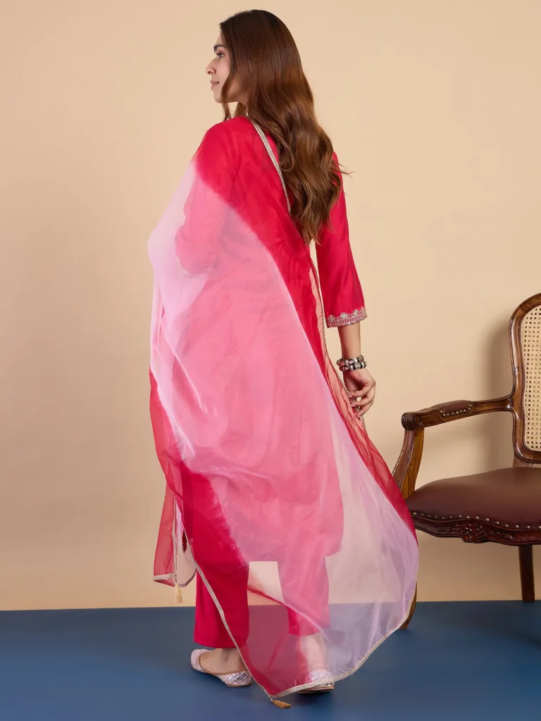 Buy Pink Women’s Designer Kurta Pant Set Premium Pattern Collection Online | VICORA