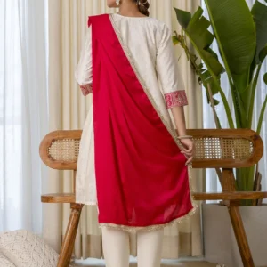 Buy Sutra White Embroidred Kurta Sets with Heavy thread Work Women Suits Online | VICORA